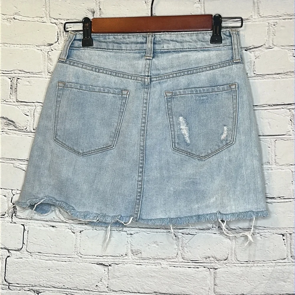 Vervet Distressed High Rise Blue Jean Denim Skirt Size X-Small